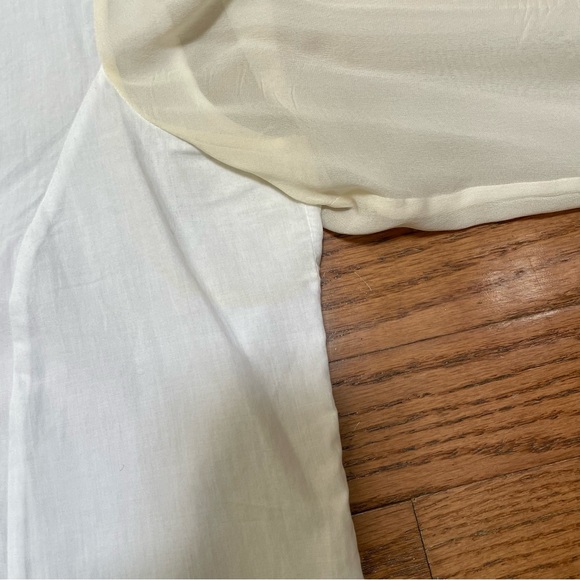 Helmut Lang Womens Element Sheer Hem Shirt Collared V-neck Cotton/Silk Sz L - Picture 11 of 11